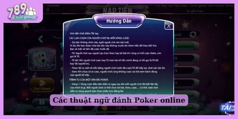 Poker đổi thưởng online là gì? 2 mẹo chơi hay từ cao thủ 2 Các thuật ngữ đánh Poker online