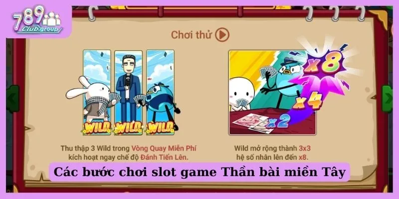 Khám phá game slot Thần bài miền Tây chi tiết cho Newbie 3 Các bước chơi slot game Thần bài miền Tây