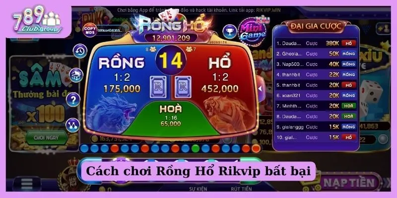 Cách đánh Rồng Hổ Rikvip bất bại mọi trong mọi ván cược 1 Cách đánh Rồng Hổ Rikvip