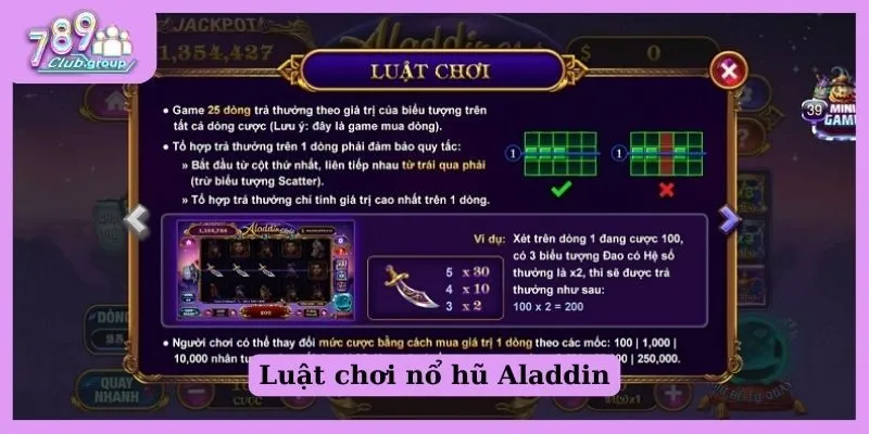 Hướng dẫn cách chơi Aladdin Slots chuẩn chỉnh cho người mới 2 Luật chơi nổ hũ Aladdin