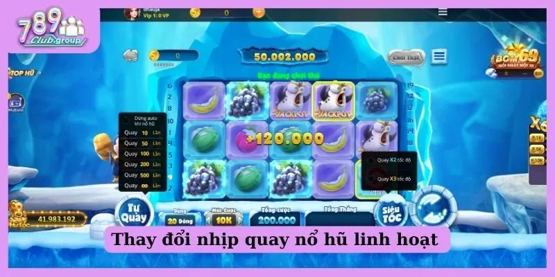 Nổ hũ B29 - Luật lệ và kinh nghiệm cược slot luôn thắng 4 Thay đổi tốc độ quay nhanh chậm trong game nổ hũ B29